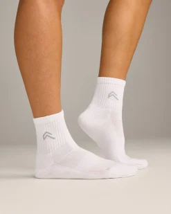 Mid Crew Socks 3 Pack with Grey Logo