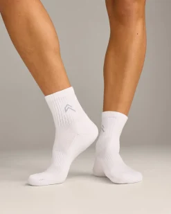 Mid Crew Socks 3 Pack with Grey Logo