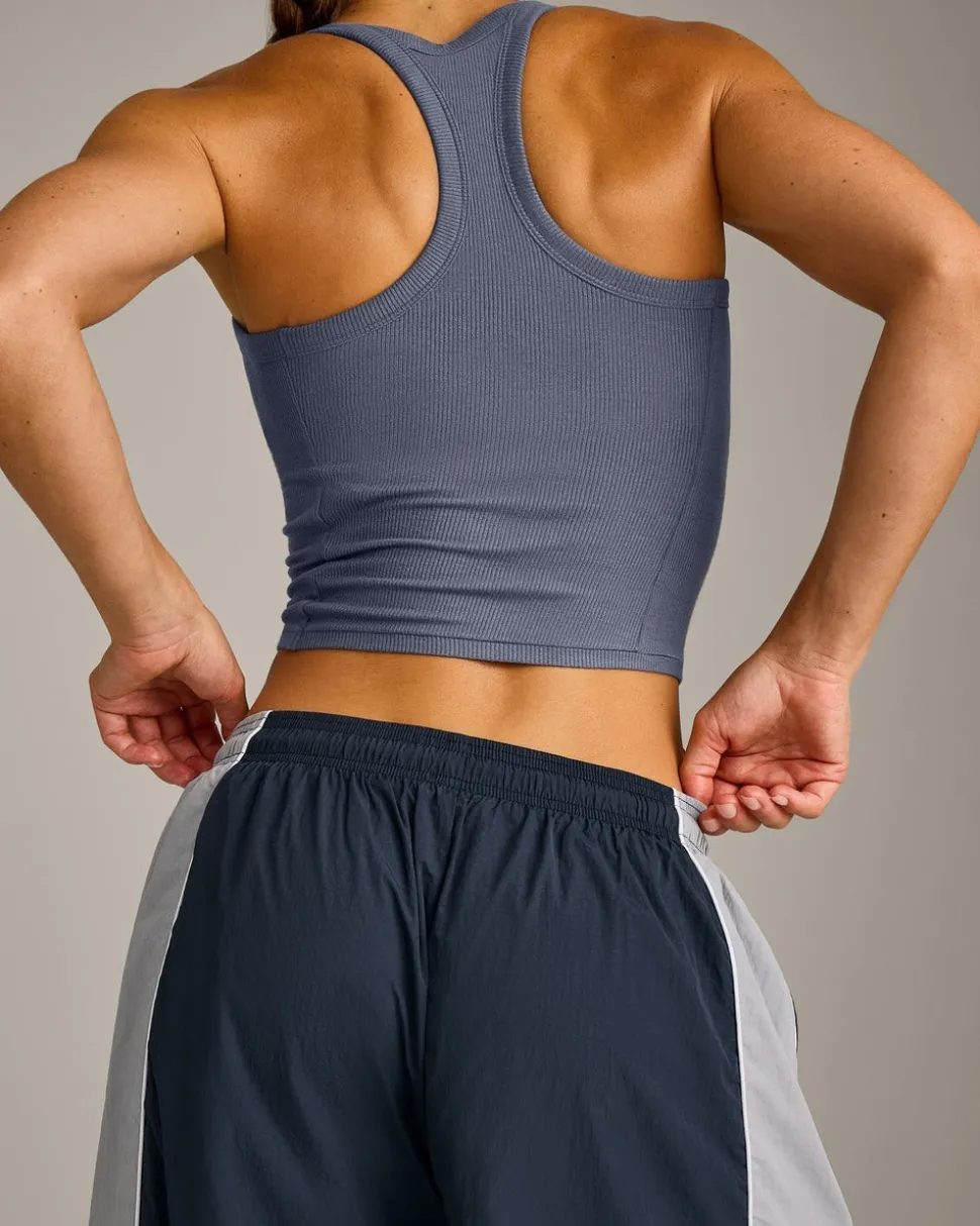 Oversized Contrast Piped Woven Straight Leg Track Bottoms