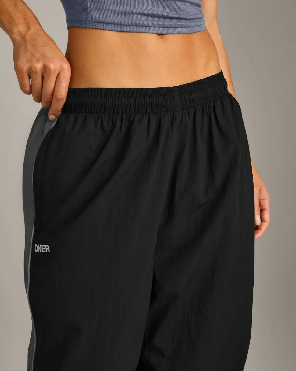 Oversized Contrast Piped Woven Straight Leg Track Bottoms