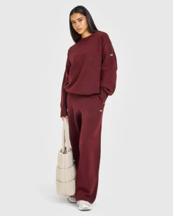 Oversized Knit Crew Neck Sweatshirt