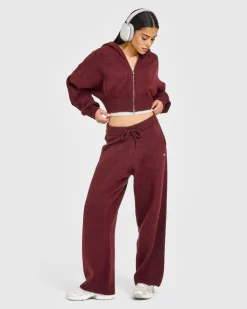 Oversized Knit Zip Through Mid Hoodie