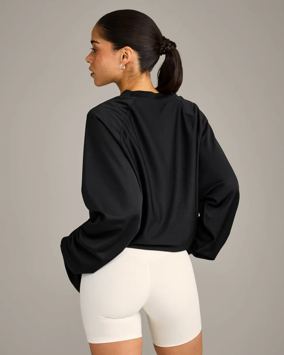 Oversized V Neck Long Sleeve T-Shirt with Oner Graphic