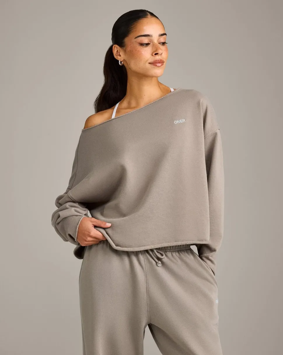 Raw Cut Lounge Off-The-Shoulder Sweatshirt