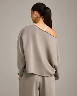 Raw Cut Lounge Off-The-Shoulder Sweatshirt