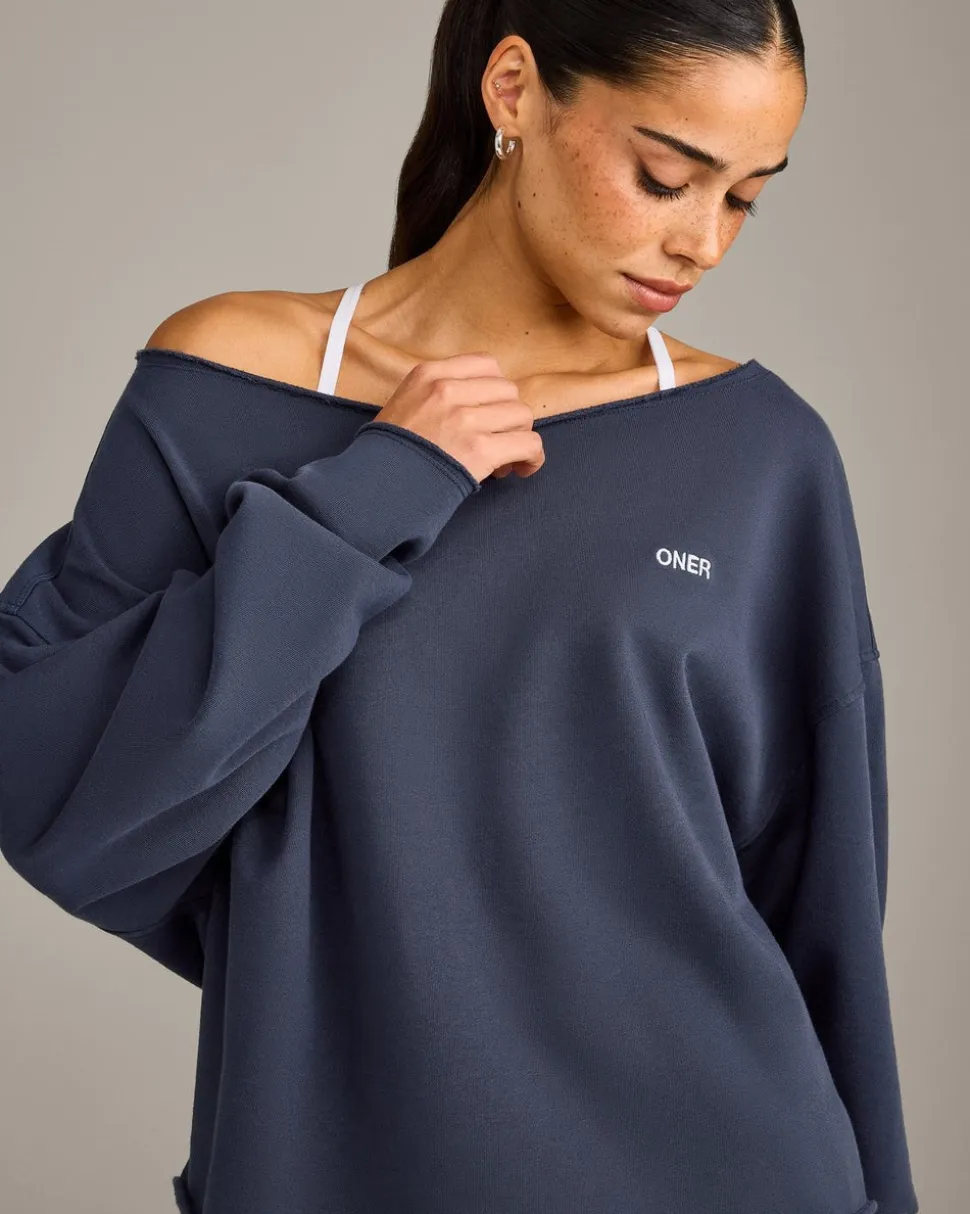Raw Cut Lounge Off-The-Shoulder Sweatshirt