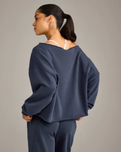Raw Cut Lounge Off-The-Shoulder Sweatshirt