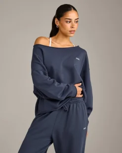 Raw Cut Lounge Off-The-Shoulder Sweatshirt