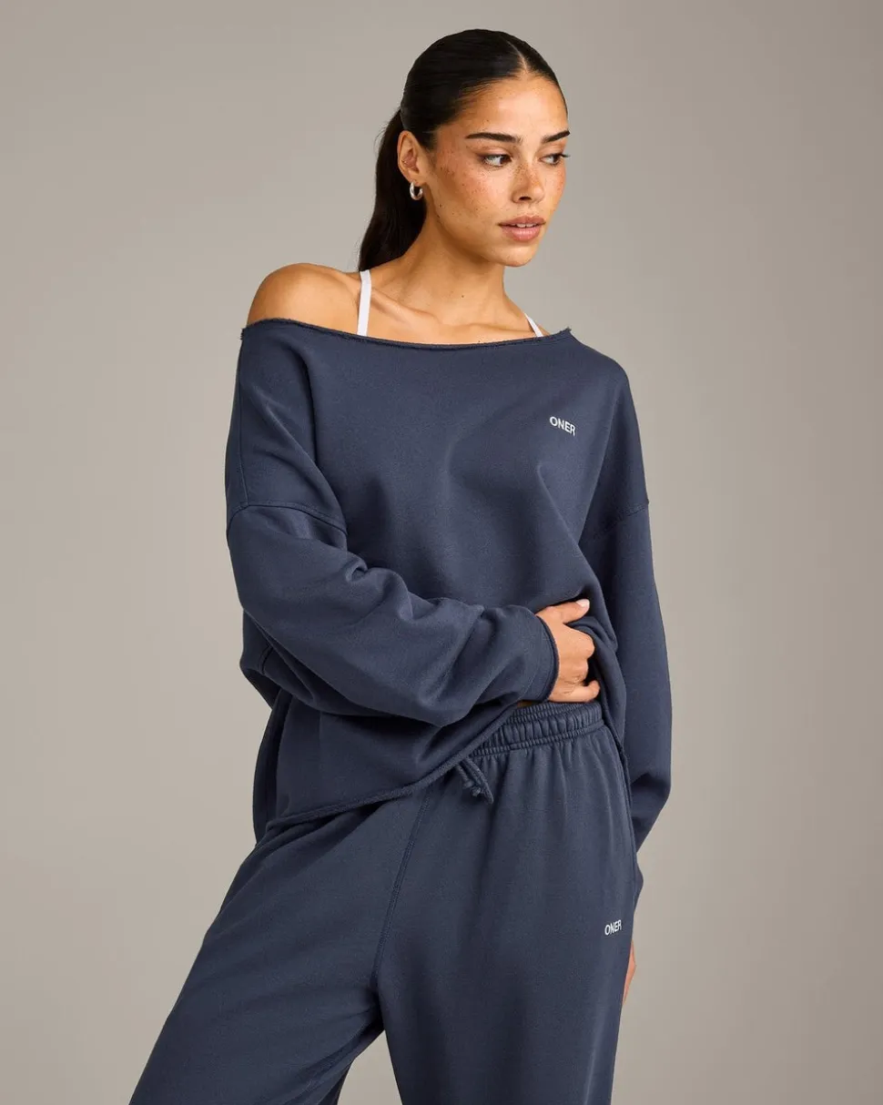 Raw Cut Lounge Off-The-Shoulder Sweatshirt