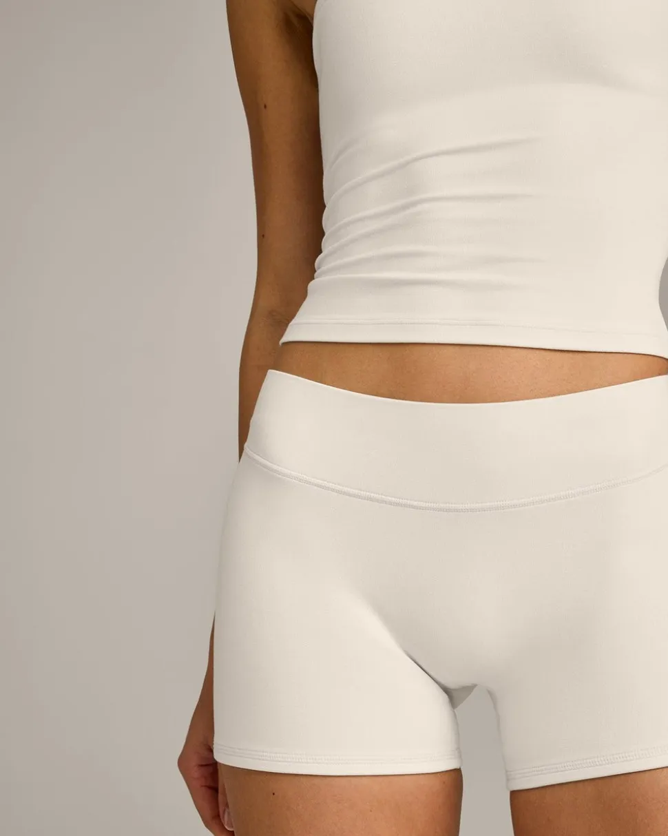 SoftMotion™ Double Layer Mid Rise Shorts 4" with Grey Logo