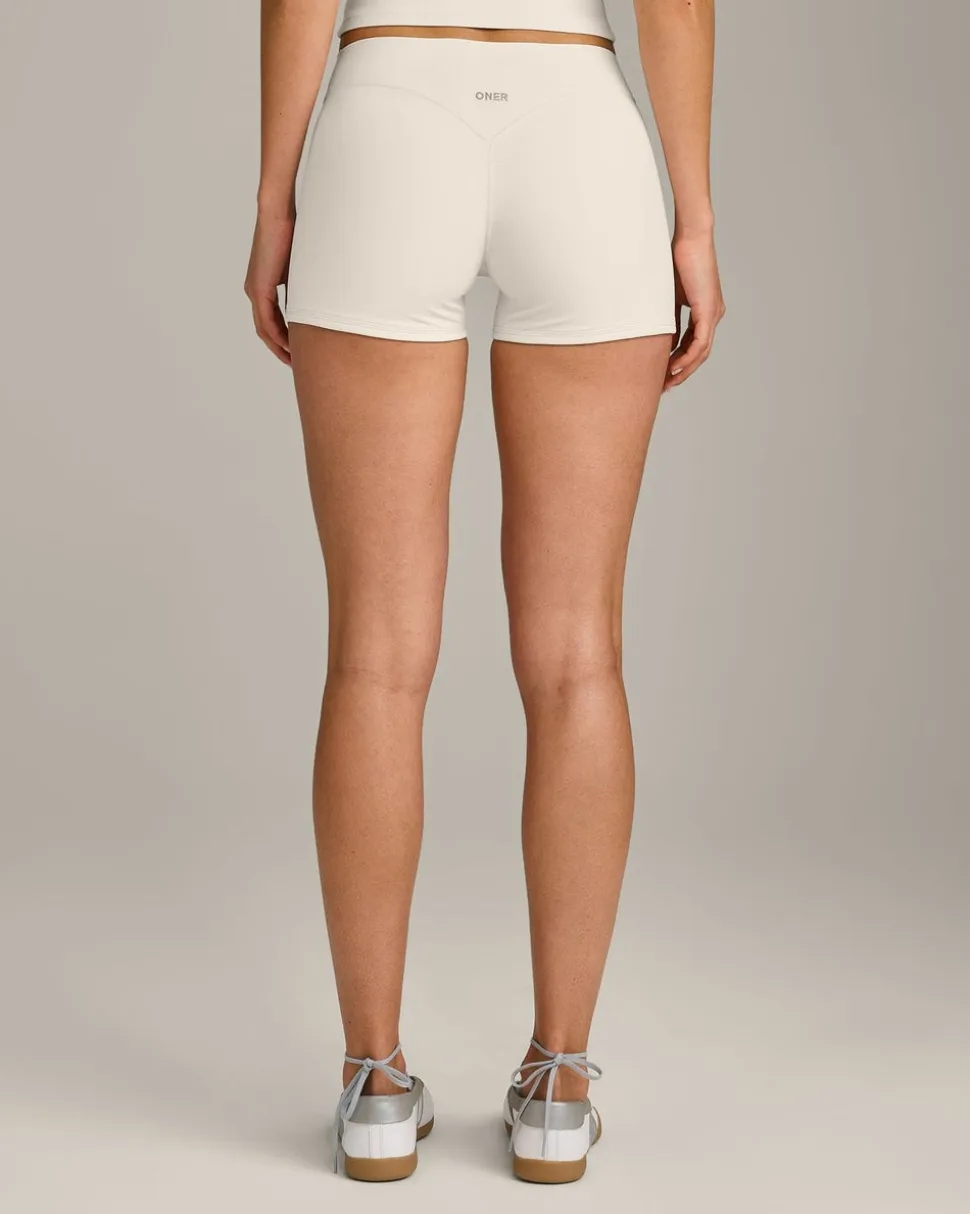 SoftMotion™ Double Layer Mid Rise Shorts 4" with Grey Logo