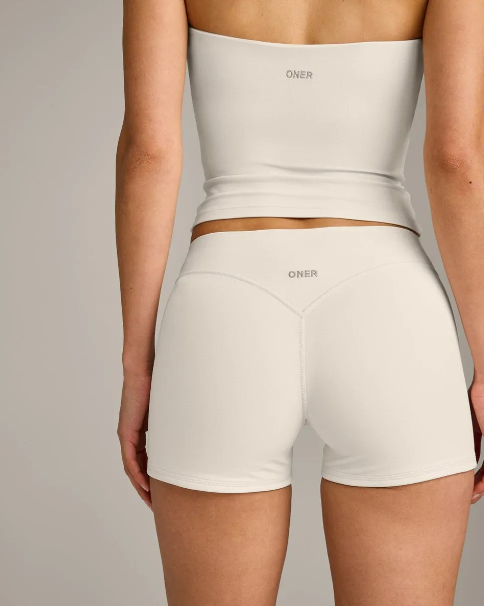 SoftMotion™ Double Layer Mid Rise Shorts 4" with Grey Logo