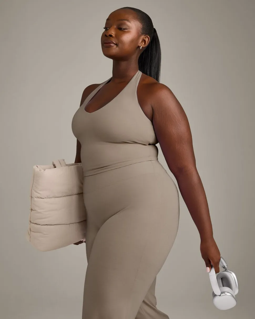 SoftMotion™ Halter Neck Mid Vest with Built in Bra Shelf with Grey Logo