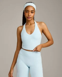 SoftMotion™ Halter Neck Mid Vest with Built in Bra Shelf with Grey Logo