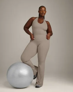 SoftMotion™ Halter Neck Vest with Built in Bra Shelf with Grey Logo