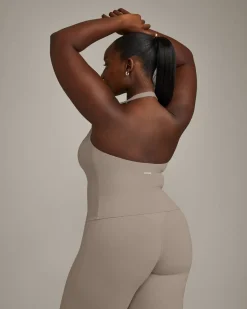 SoftMotion™ Halter Neck Vest with Built in Bra Shelf with Grey Logo