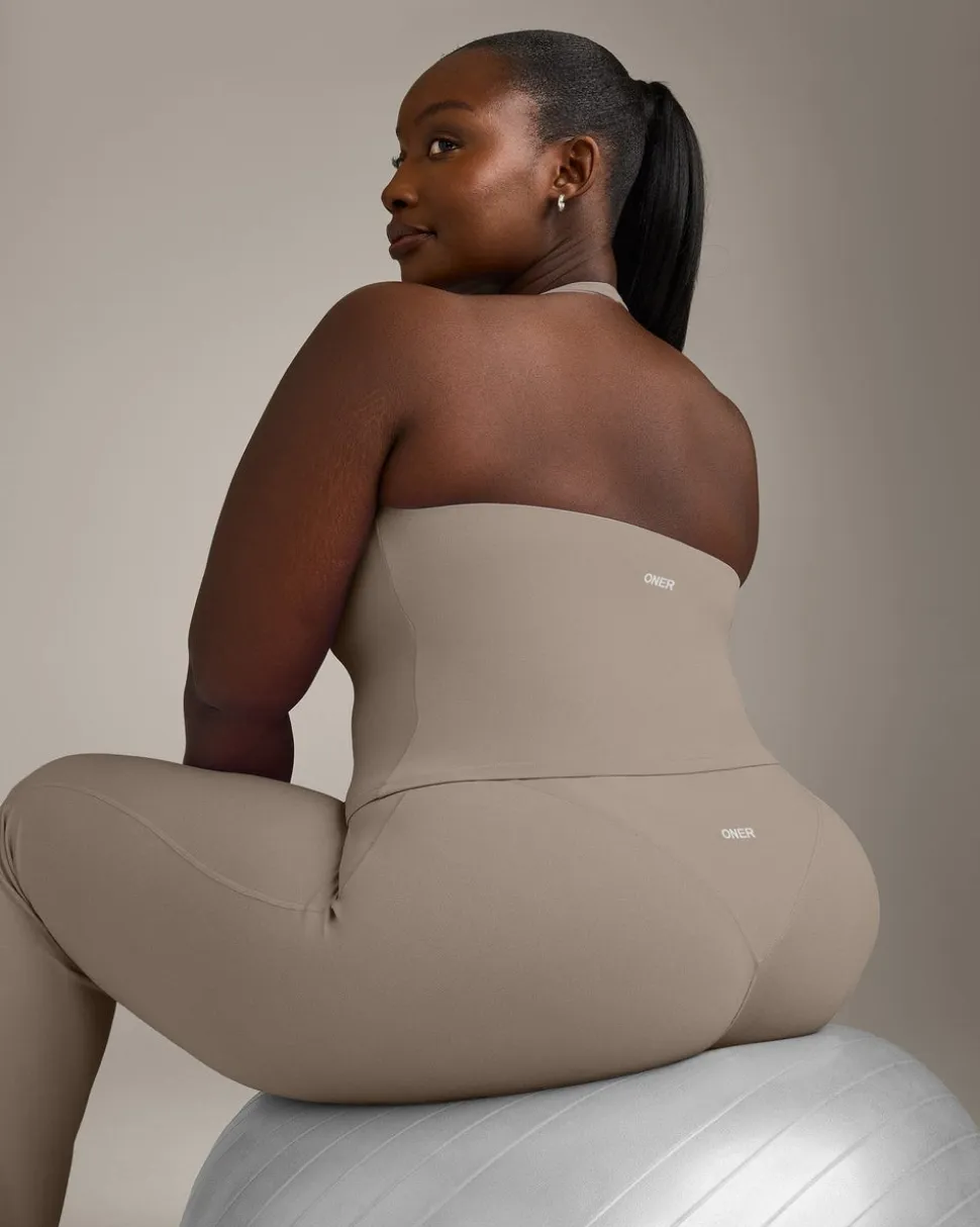 SoftMotion™ Halter Neck Vest with Built in Bra Shelf with Grey Logo