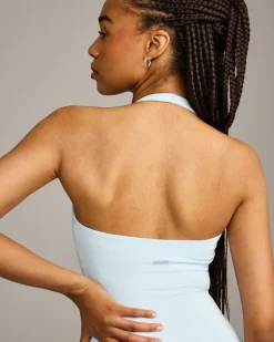 SoftMotion™ Halter Neck Vest with Built in Bra Shelf with Grey Logo