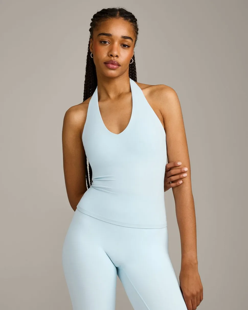 SoftMotion™ Halter Neck Vest with Built in Bra Shelf with Grey Logo