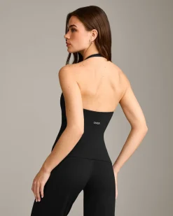 SoftMotion™ Halter Neck Vest with Built in Bra Shelf with Grey Logo