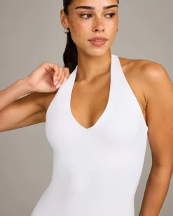 SoftMotion™ Halter Neck Vest with Built in Bra Shelf with Grey Logo