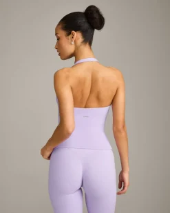 SoftMotion™ Halter Neck Vest with Built in Bra Shelf with Grey Logo