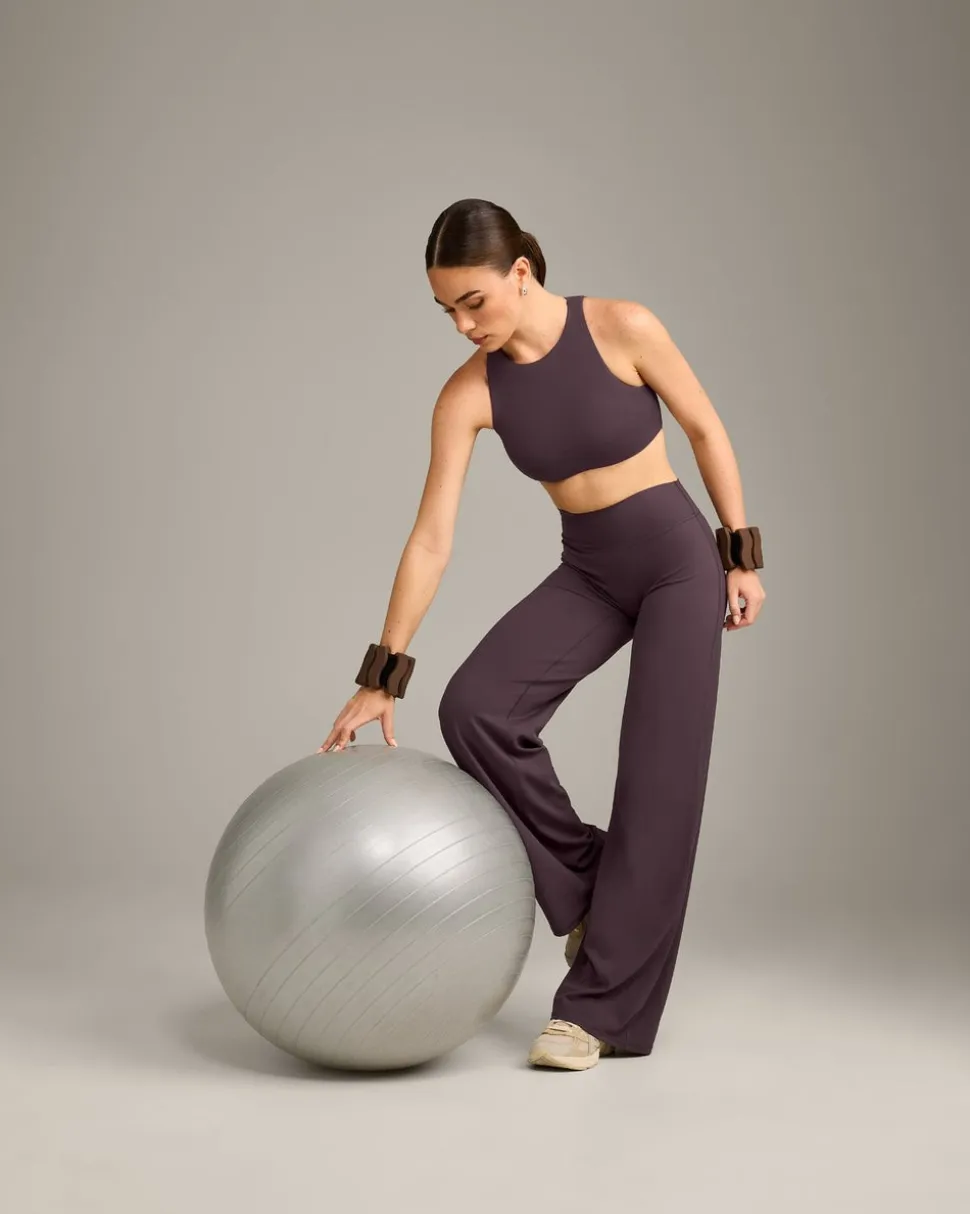 SoftMotion™ High Neck Sports Bra with Grey Logo