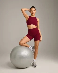 SoftMotion™ High Neck Sports Bra with Grey Logo
