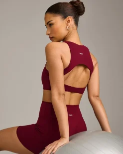 SoftMotion™ High Neck Sports Bra with Grey Logo