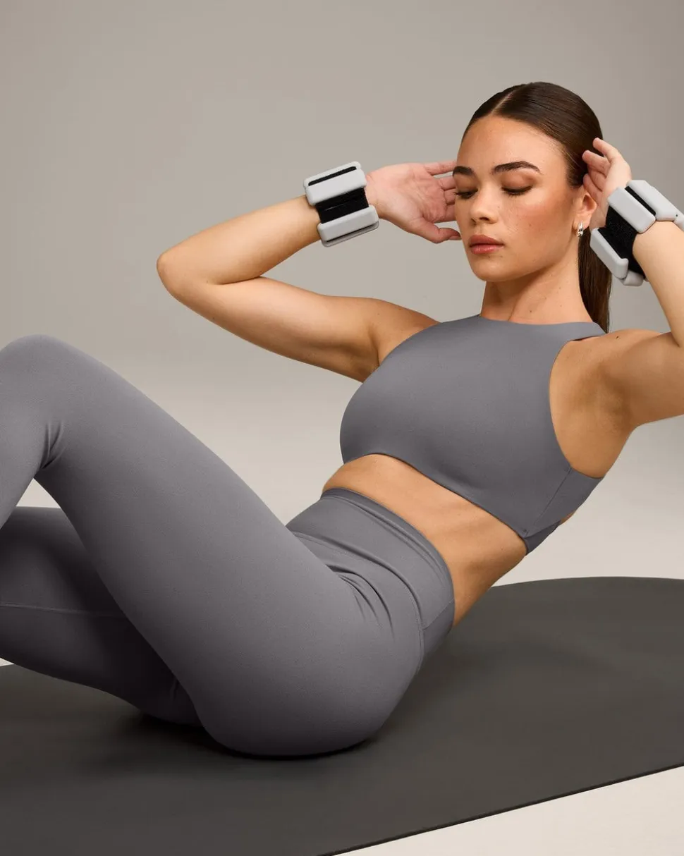 SoftMotion™ High Neck Sports Bra with Grey Logo