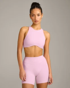SoftMotion™ High Neck Sports Bra with Grey Logo