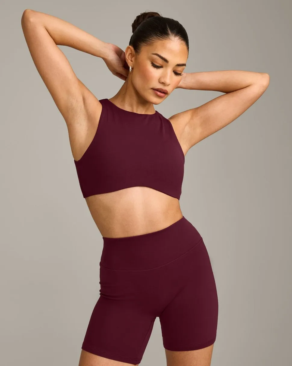 SoftMotion™ High Neck Sports Bra with Grey Logo
