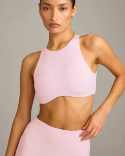 SoftMotion™ High Neck Sports Bra with Grey Logo