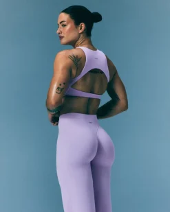 SoftMotion™ High Neck Sports Bra with Grey Logo