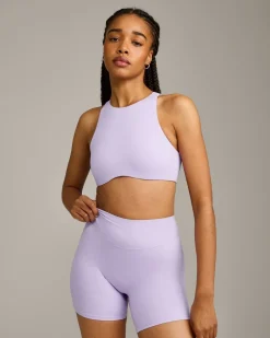 SoftMotion™ High Neck Sports Bra with Grey Logo