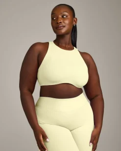 SoftMotion™ High Neck Sports Bra with Grey Logo