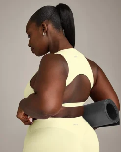 SoftMotion™ High Neck Sports Bra with Grey Logo