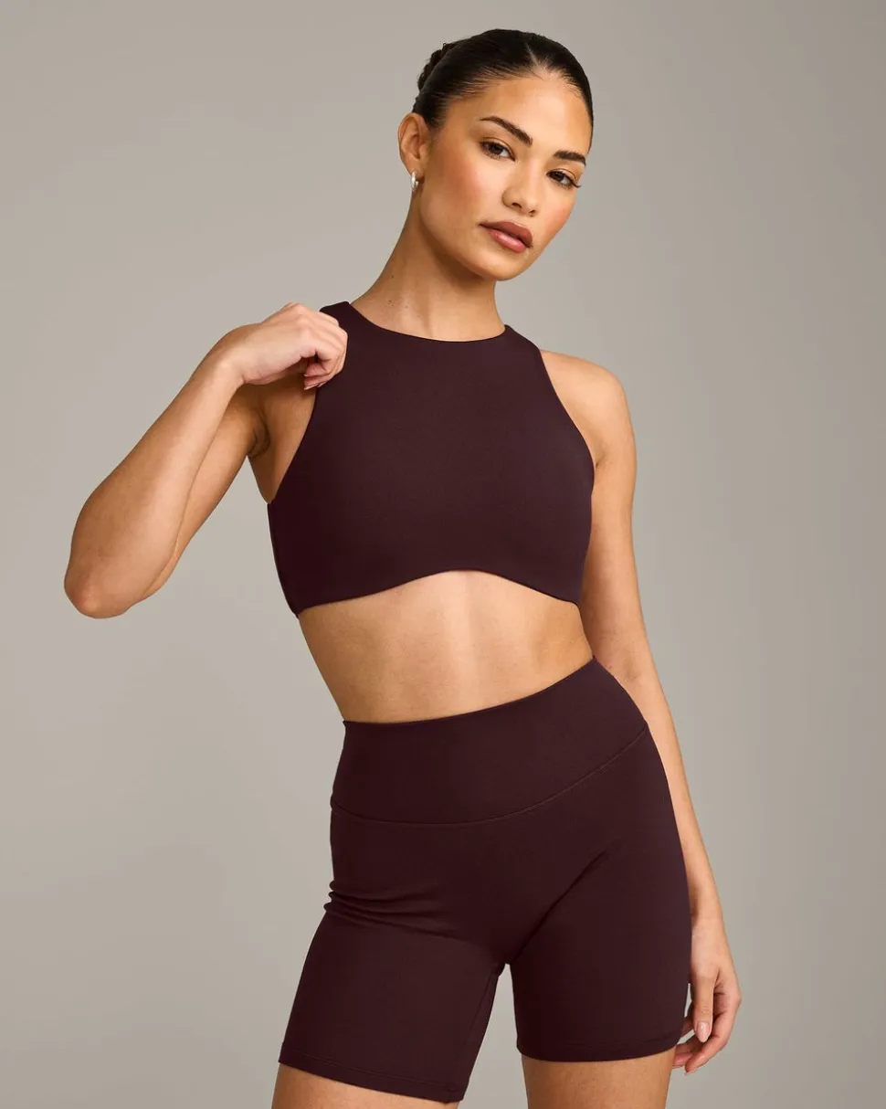 SoftMotion™ High Neck Sports Bra with Grey Logo