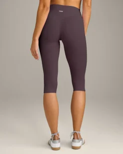 SoftMotion™ High Waisted Capri Leggings with Grey Logo
