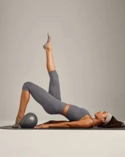 SoftMotion™ High Waisted Capri Leggings with Grey Logo