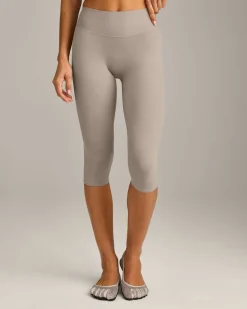 SoftMotion™ High Waisted Capri Leggings with White Logo