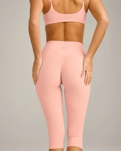 SoftMotion™ High Waisted Capri Leggings with Grey Logo