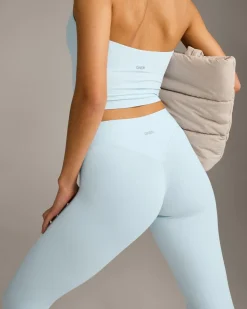 SoftMotion™ High Waisted Capri Leggings with Grey Logo