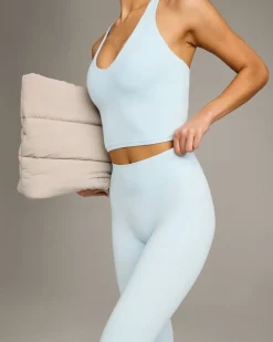 SoftMotion™ High Waisted Capri Leggings with Grey Logo