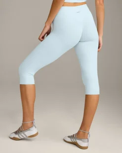 SoftMotion™ High Waisted Capri Leggings with Grey Logo