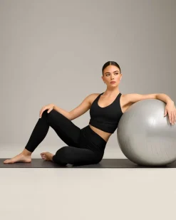 SoftMotion™ High Waisted Leggings with Grey Logo