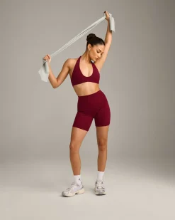 SoftMotion™ High Waisted Shorts 6" with Grey Logo