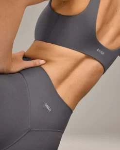 SoftMotion™ High Waisted Shorts 6" with Grey Logo