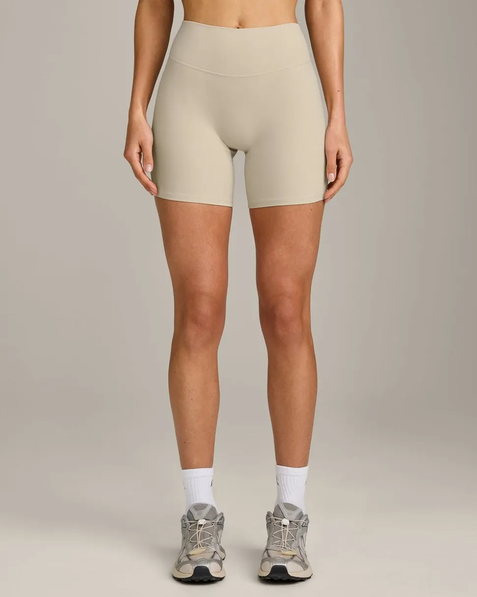SoftMotion™ High Waisted Shorts 6" with Grey Logo