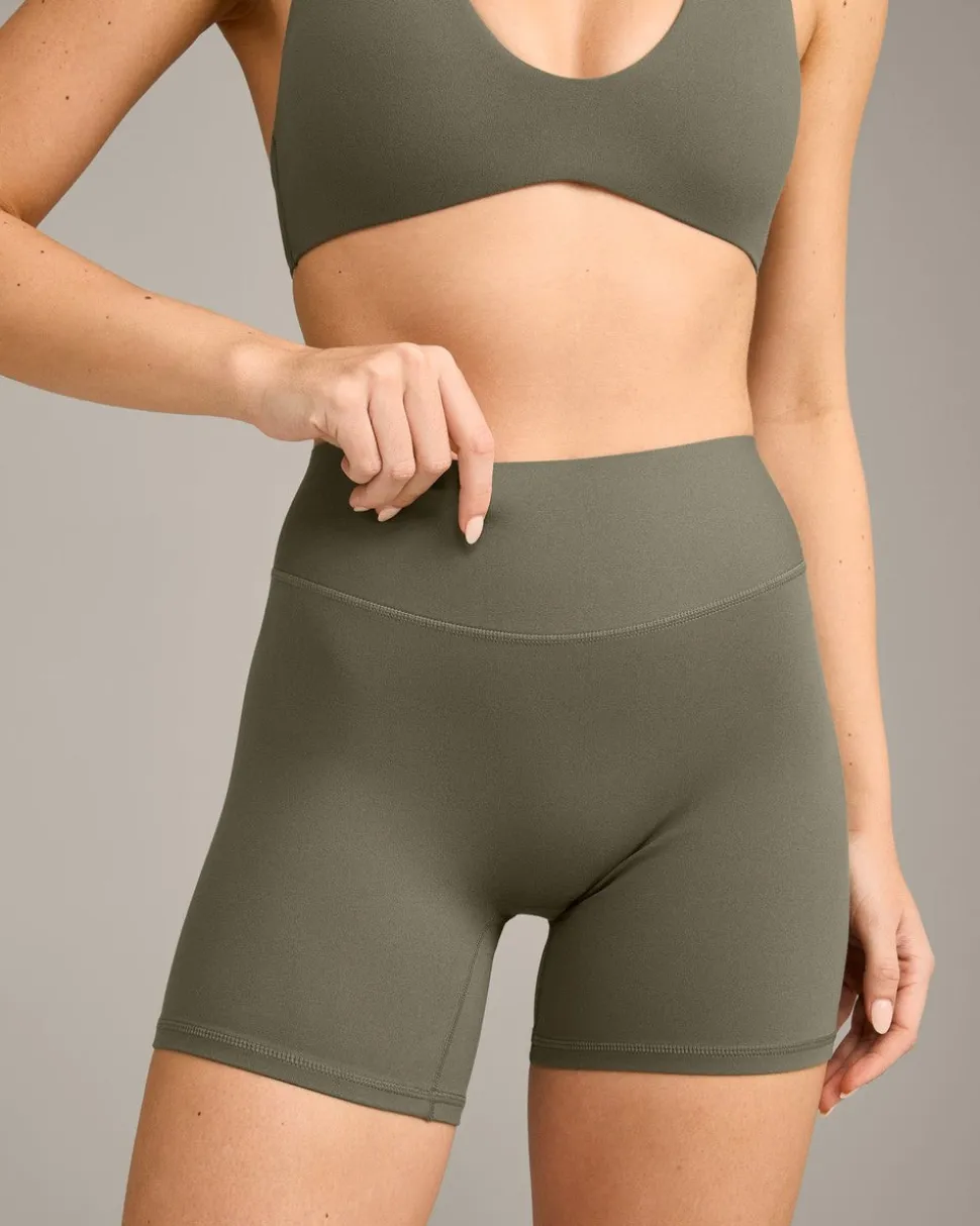 SoftMotion™ High Waisted Shorts 6" with Grey Logo